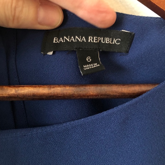 Banana Republic Ocean Blue Ruffle Cuff Button Back Dress/Tunic - Size 6 - Picture 4 of 10